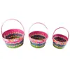 Cesta de Vacaciones de Pascua, Cesta de Bambú Colorida Hecha a Mano, Cesta de Mano para Niños, Cesta de Dulces, Cesta de Juguetes