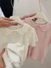 Nueva camiseta de manga corta de estilo coreano para verano para niñas, top elegante y moderno para bebés, ropa infantil