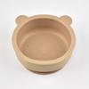 Cuenco de silicona con forma de oso para bebés, personalizado, apto para uso alimentario materno infantil, con ventosa y anticaídas, vajilla portátil para alimentación infantil.