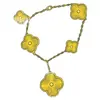 Pulsera Flor de Trébol de Cuatro Hojas Vanjia Tamaño Aleatorio para Mujer Ins Chapado Grueso Oro Rosa 18K Ágata Roja Ágata Negra Pulsera Venta al por Mayor