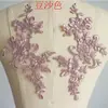 Pieza de aplique bordado para vestido de novia flor hecho a mano DIY material joyería para la cabeza nupcial blanco rojo negro encaje accesorios de ropa
