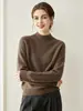 Otoño 2026 Nuevo Estilo Suéter de Cachemira para Mujer Cuello Semi Alto Grueso Agradable a la Piel Tejido de Cachemira Capa Interior Capa Base