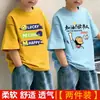 Camiseta de Manga Corta para Niños 2026 Nueva Moda de Verano Top Estampado Elegante para Niños Mayores, Camiseta Básica de Algodón Puro de Corte Holgado