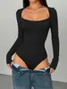 Amazon 2026 Autumn New Arrivals Cross-border Women's Fashion Tight Sexy Solid Color Base Layer Bodysuit Manufacturer Wholesale