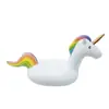 Suministro de fábrica en stock 2 metros flotador inflable de unicornio, PVC inflable niños unicornio inflable montable cama flotante