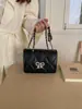 Bolso de cadena para mujer, versión coreana, nuevo de moda verano 2026, bolso cuadrado pequeño casual con personalidad, bolso cruzado de hombro simple de moda
