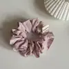Scrunchie Rosa Doce Estilo Coreano para Mulheres, Elástico de Cabelo de Rabo de Cavalo de Alta Qualidade com Costura na Borda, Acessório de Cabelo Versátil de Elástico