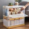 Caja de almacenamiento transparente, grande, para ropa del hogar, de plástico, plegable, con apertura lateral, para libros, venta al por mayor
