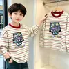 Camiseta base de rayas para niño, de algodón puro, manga larga, estilo nuevo para primavera y otoño