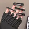 Horquilla Nueva de Estilo Sin Costuras con Borde Negro Mate Simple para Flequillo Lateral, Pinza de Pelo de Pato, Elegante Accesorio para el Cabello