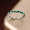 Anillos Delgados de Circonita de Colores Transfronterizos, Dulces y Versátiles, Anillos de Mujer de Alta Gama Estilo Francés, Venta Directa desde el Fabricante