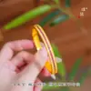 Pulsera de Oro Brillante de 24 Quilates con Tres Filas de Diamantes y Rosa Roja Destellante con Hebilla de Alta Gama para Mujer, Mismo Estilo de la Tienda de Oro Puzuo