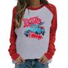 Camiseta de manga larga con cuello redondo para mujer, venta al por mayor, con estampado de letras LOVE, manga larga raglán para San Valentín