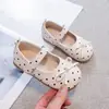 Sapatos Mary Jane de Bolinhas para Meninas 2026 Novo Estilo Primavera e Outono Sapatos Individuais com Laço Infantil Solado Macio Sapatos de Princesa Estilosos e Fofos