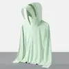 Ropa de protección solar de color liso para mujer, tela original con sensación refrescante, ropa de protección solar para hombre, secado rápido, capucha desmontable, protección UV, chaqueta para parejas