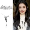Collar con lazo extraíble, dulce y sencillo, para mujer, diseño de nicho estilo coreano, accesorio largo, juego de colgantes versátil