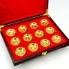 Ano da Serpente Zodíaco Folha de Ouro Moedas Comemorativas terno Ornamentos Tridimensionais Relevo Zodíaco Medalhas Comemorativas para Venda Presentes Artesanais