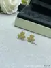 Colar Trevo Van Cleef Brincos Trevo com Diamante Único Banho de Ouro V Ouro 18K Pétalas Colar Trevo da Sorte