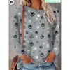 Sudadera Navideña Nueva de Estación Otoño e Invierno 2025 Estilo Europeo y Americano Independiente Sudadera Transpirable con Estampado 3D para Mujer Cuello Redondo Sudadera Superior para Mujer
