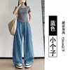 Calça Yamamoto Cor de Damasco para Mulheres, Novo Estilo Primavera/Verão, Seda Gelada Cintura Alta Perna Reta Caimento Solto Estilo Preguiçoso Emagrecimento Comprimento Total Casual Calça de Perna Larga