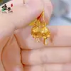 Nuevos Pendientes de Oro Cepillado Estilo Chino con Colgante de Lirio del Valle, Pendientes Únicos de Nicho Vintage