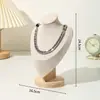 Soporte de Exhibición de Collares al por Mayor de Fábrica, Maniquí de Madera para Exhibir Joyería de Cuello, Estante de Almacenamiento y Exhibición de Joyería de Perlas