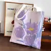 Nova Bolsa de Lona 2026, Bolsa Tote Tulipa Roxa Fresca, Grande Capacidade, Bolsa de Ombro Versátil