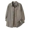 2025 Nuevo Otoño Retro Japonés Ropa de Trabajo Camisa para Hombre Versátil Holgada Casual Rayada Camisa Americana Trendy