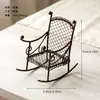 Decoração Divertida de Mini Cadeira de Balanço de Ferro Forjado Estilo Europeu e Americano, Acessórios para Micro-Paisagismo de Jardim, Adereços, Ornamentos Decorativos de Ferro Forjado