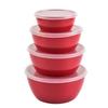 Juego redondo de 4 piezas de tazón para conservar la frescura, tapa sellada, caja de plástico para conservar la frescura con tapa, refrigerado, congelador, conservación de alimentos