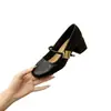 Sapatos femininos de couro macio com salto grosso estiloso, novos sapatos Mary Jane franceses de outono 2026, sapatos femininos de couro vermelhos