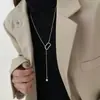 Cadena de Suéter con Letra D de Diseño de Nicho de Lujo Ligero Coreano y Japonés para Mujer 2025 Nuevo de Moda Celebridad de Internet Accesorio de Collar de Otoño e Invierno