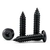 Tornillos Autorroscantes de Acero al Carbono Negro de Cabeza Plana Grande de Seis Caras para Mesa y Silla Tornillos Dentados para Madera de Muebles M3-M6
