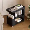 Carrito Móvil Creativo Estilo Lujo Ligero para Sala de Estar, Sofá Moderno para el Hogar de Hierro Forjado, Mesa de Centro Simple, Estante de Almacenamiento, Mesita de Noche