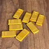 Ladrillo de oro macizo hecho a mano imitación de barra de oro accesorios para el hogar regla de pueblo adornos para el hogar accesorios de simulación recuerdos de barra de oro