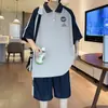 Trajes Nuevos de Verano para Deporte y Ocio Camisas Polo Camisetas de Manga Corta Pantalones Cortos Sueltos Versátiles Tallas Grandes Trajes de Moda para Hombre