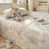 Lençol de Cama de Tecido Grosso de Algodão Espesso Desenho Animado, Conjunto de Três Peças de Lençol de Cama Individual para Dormitório de Estudante Algodão Puro para Todas as Estações