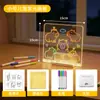 Pizarra de dibujo luminosa LED para niños, pizarra fluorescente, tablero de mensajes acrílico, tablero de escritura, regalo para el Día de los Niños de Halloween