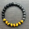 Temu Shein Tk Pulseira Popular Transfronteiriça Ametista Lápis-lazúli Olho de Tigre Cristal de Chá Multicolorida Pulseira Europeia e Americana Mais Vendida em Estoque