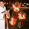 Festival de Medio Otoño del Año del Caballo Linterna de Caligrafía Kit de Materiales DIY Hecho a Mano para Niños Mariposa de Madera de Mano Linterna de Conejo Brillante