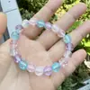 Pulsera colorida de cuentas AB para niñas, linda pulsera de corazón de cuentas acrílicas y pulsera de flor