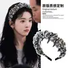 Diadema de Malla con Estampado de Leopardo Ondulado Vintage para Mujer 2026 Nuevo Estilo Diseño de Corona Alta Peine Adelgazante para la Cara Peineta con Acabado de Alta Gama Pinza para el Cabello