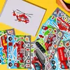 Nuevas pegatinas de camión de bomberos de dibujos animados que cambian de cara, 6 piezas/paquete, para niños, pegatinas de rompecabezas hechas a mano DIY, juguetes de educación temprana y educativos
