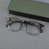 Armação de Óculos de Aro Vintage Estilo Japonês Quadrada Masculina Texturizada Feita à Mão Armação para Miopia Rosto Grande Cor Tartaruga Disponível