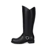 Botas de Mujer de Caña Alta con Tacón Medio para Otoño-Invierno, Puntera Redonda, Suela Gruesa, Antideslizantes, Talla Grande, Cremallera Trasera, Botas de Montar Ligeras