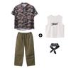 Ropa de Moda Infantil Hip-Hop Marca de Moda Hip-Hop Camiseta Retro para Niños y Niñas Traje Moda Hiphop Infantil Ropa Cool para Actuación