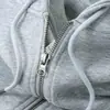 2026 Novo Outono/Inverno Cinza 500g Moletom com Capuz e Forro de Fleece Cardigan com Zíper Jaqueta Estilo Preguiçoso Cor Sólida Para Pessoas Baixas