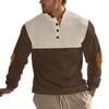 Novo tamanho europeu transfronteiriço dos homens outono e inverno americano lazer botão metade gola aberta casaco moda cor combinando pulôver camisola
