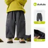 Novedad 2 Piezas 15% de descuento 8.24~8.30 Pantalones Cargo con Forro Polar Infantil Dudu Pantalones de Invierno para Niños Ropa de Invierno