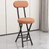 Respaldo de silla plegable silla de comedor para el hogar silla portátil para dormitorio de estudiante universitario taburete plegable de balcón taburete redondo ahorrador de espacio